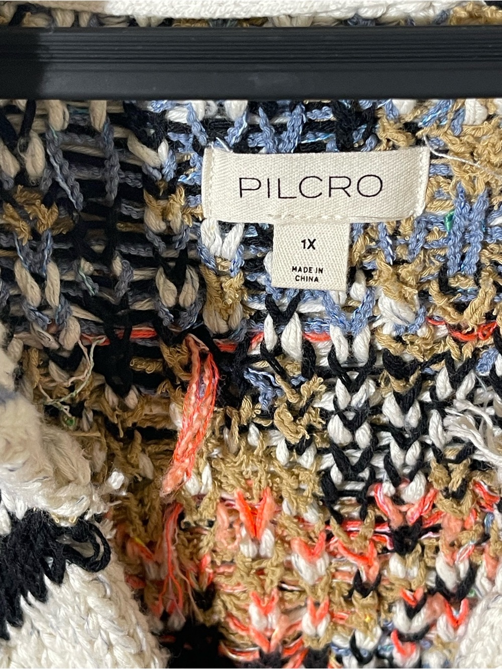 Cream Multi-Color Knit Button-Up Sweater - Picture 2 of 6